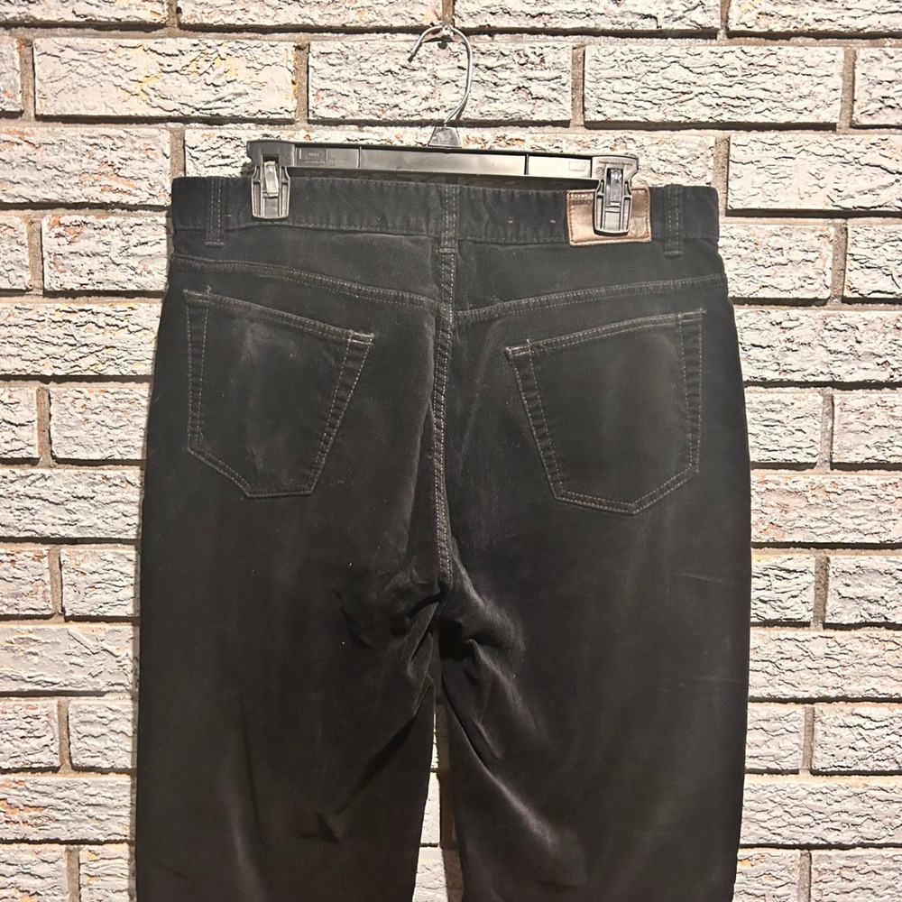 Black Brown 1826 Mens Black Corduroy Pants W33 L32 Straight Leg Cotton Stretch - Picture 6 of 9
